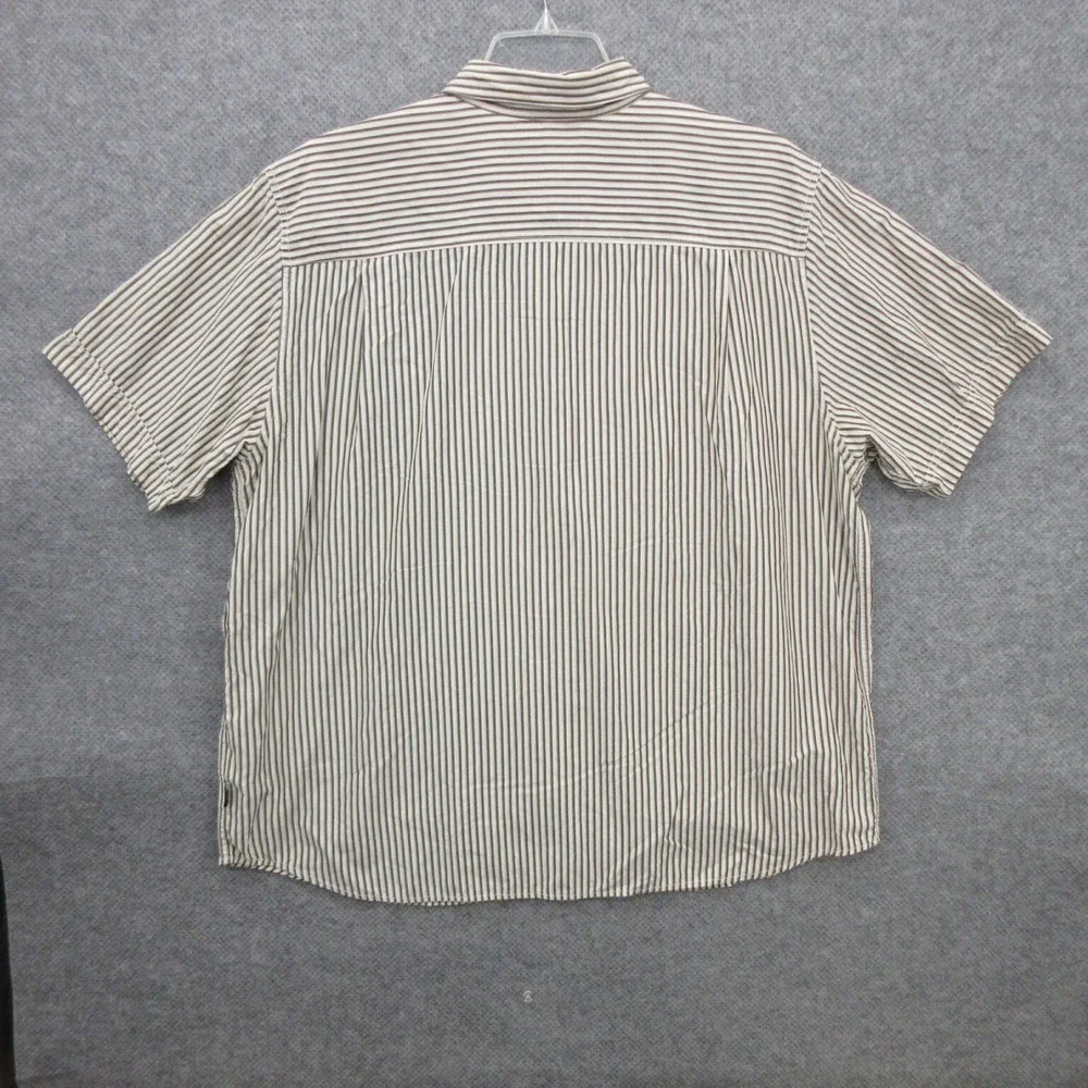The North Face Mens Shirt Size 2XL Collared Striped Front Pockets Short Sleeve